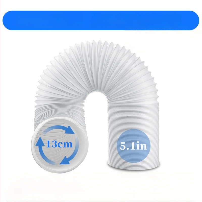 Prenosná hadicová výfuková rúra pre klimatizáciu (3 m dĺžka, priemer 5,1 in, teleskopická)