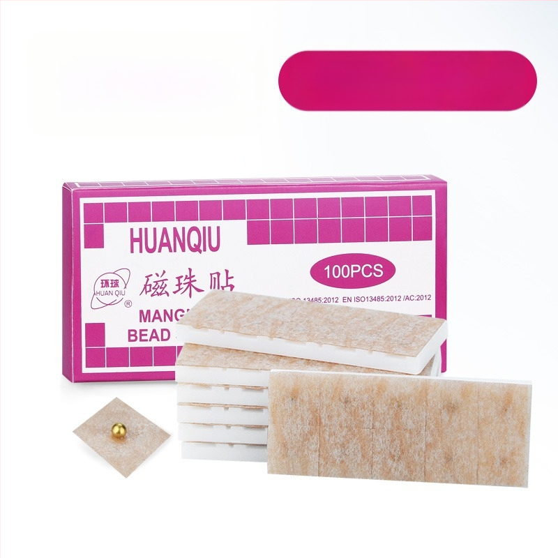 Ušný akupunktúrny tlakový stimulačný náplasť, jednorazová, medicínska, 100 náplastí, Global Brand