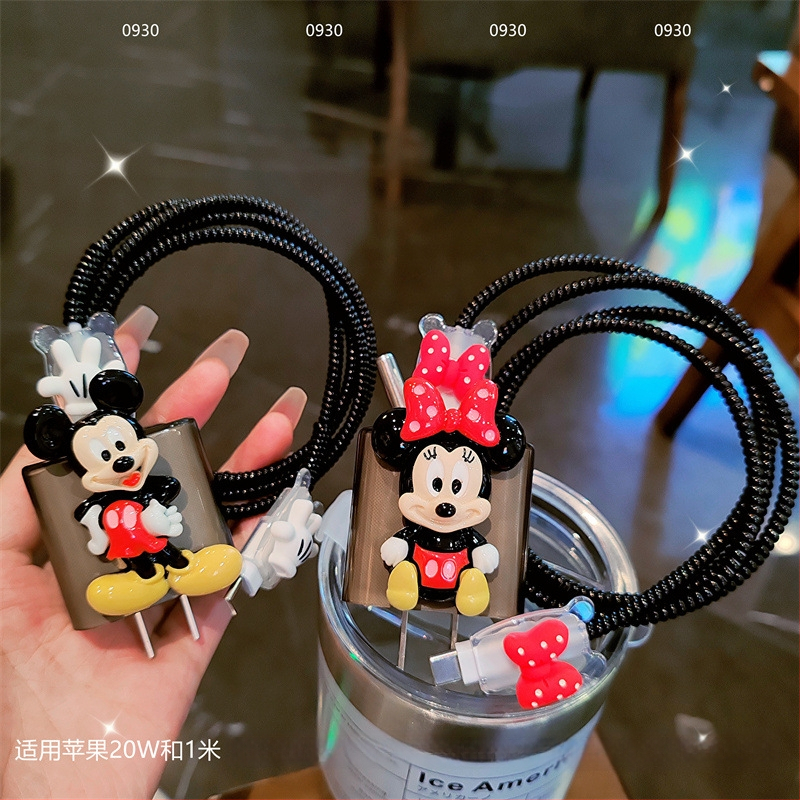 Karikatūrinių dizaino duomenų kabelio apsauginis gaubtas Apple 20W įkrovimo kabeliui – mobiliųjų telefonų priedai, suderinamas su Apple 20W