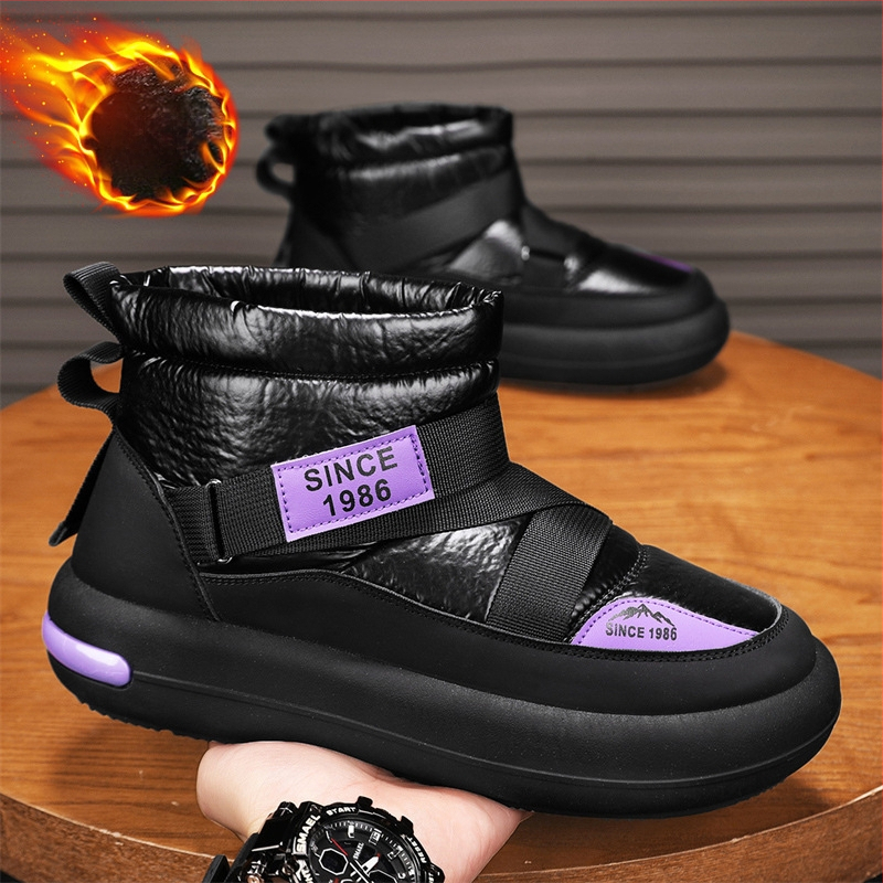 Unisex zimné topánky, vrchný materiál z Down, vnútorná výstelka z umelého plyšu, podrážka PVC, výška päty 3–5 cm