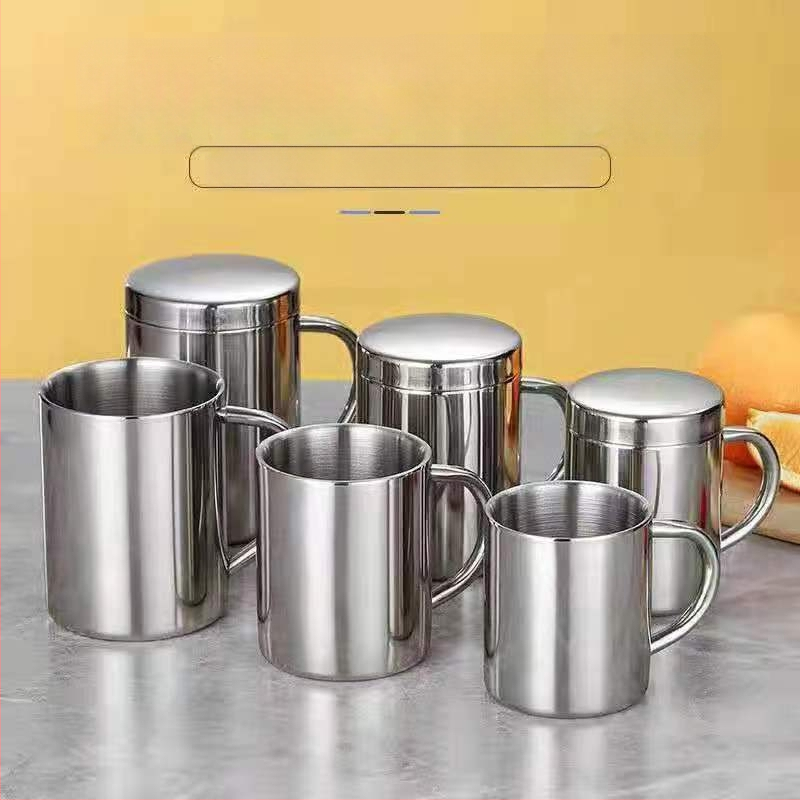 Hrnek z nehrdzavejúcej ocele 304 s viečkom, dvojito stenná izolácia, moderný minimalistický dizajn, ideálny darček pre podnikanie