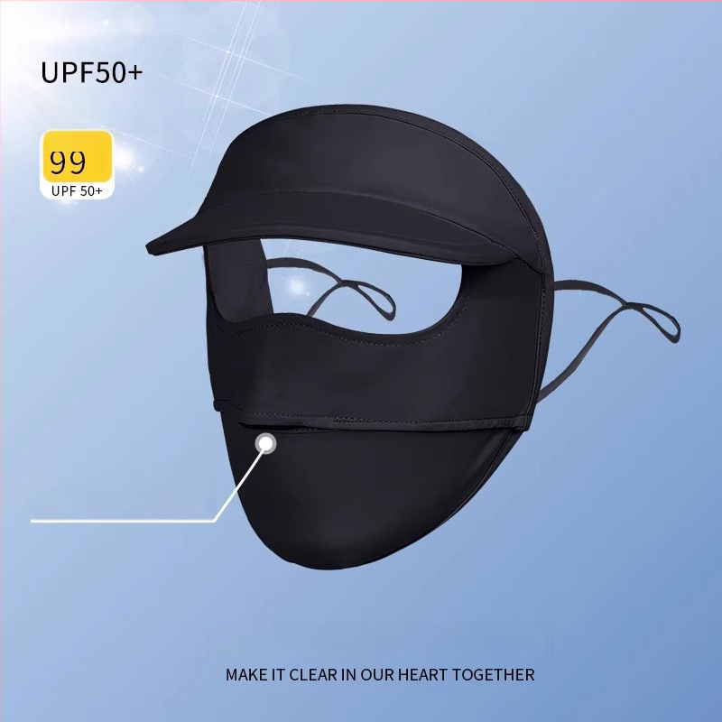 Maska na celé tváre s UPF, dýchateľná Ice Silk látka, polyesterový zmes, na leto pre jazdu na bicykli