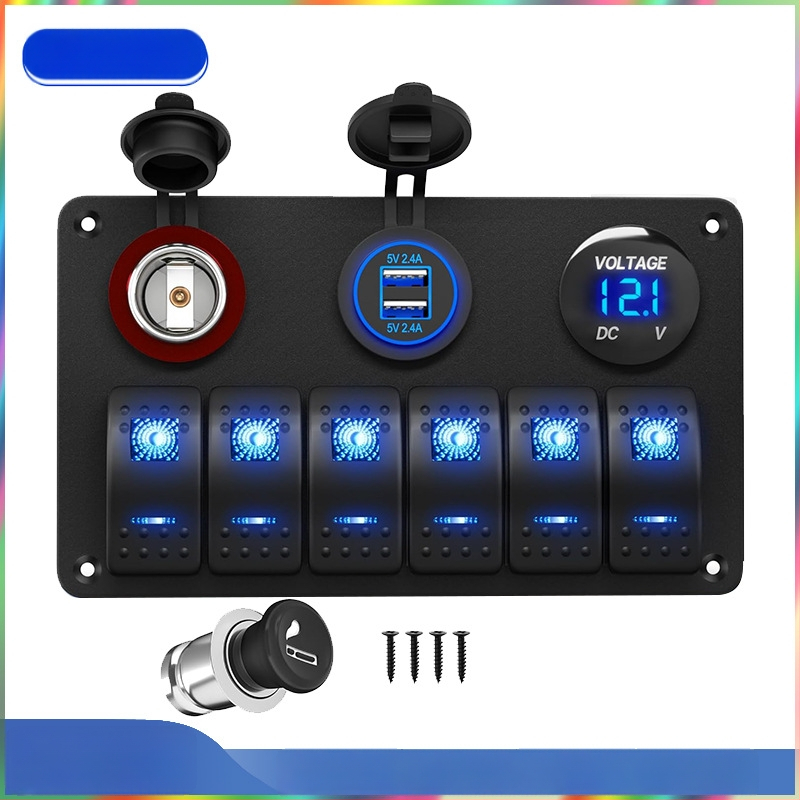 Panel rocker prepínačov s konfiguráciami 6+3 a 8+4, multifunkčný dizajn v tvare lode, 5P, 2 rýchlosti, nabíjateľný