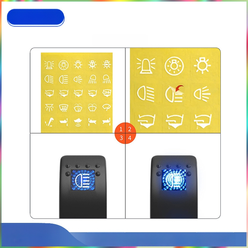 Panel rocker prepínačov s konfiguráciami 6+3 a 8+4, multifunkčný dizajn v tvare lode, 5P, 2 rýchlosti, nabíjateľný