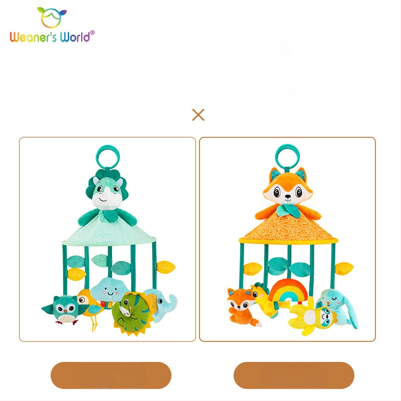 Plyšová hračka s rolničkou na zavesenie pre dojčatá 0–3 roky, vhodná do kočíka a postieľky