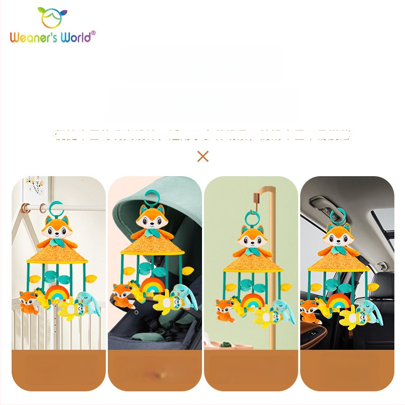 Plyšová hračka s rolničkou na zavesenie pre dojčatá 0–3 roky, vhodná do kočíka a postieľky