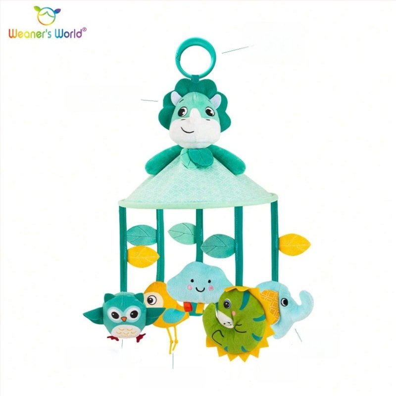 Plyšová hračka s rolničkou na zavesenie pre dojčatá 0–3 roky, vhodná do kočíka a postieľky