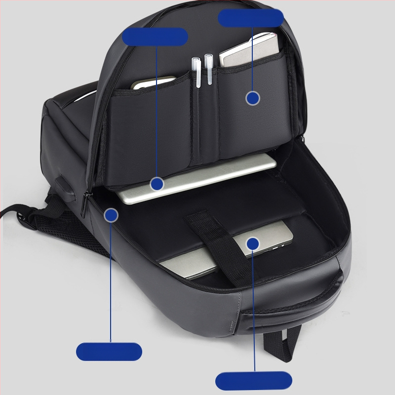 Notebookový batoh pre biznis s vodeodolnou PVC látkou, priedušný dizajn, popruhy s vzduchovým vankúšom, kapacita do 20 l