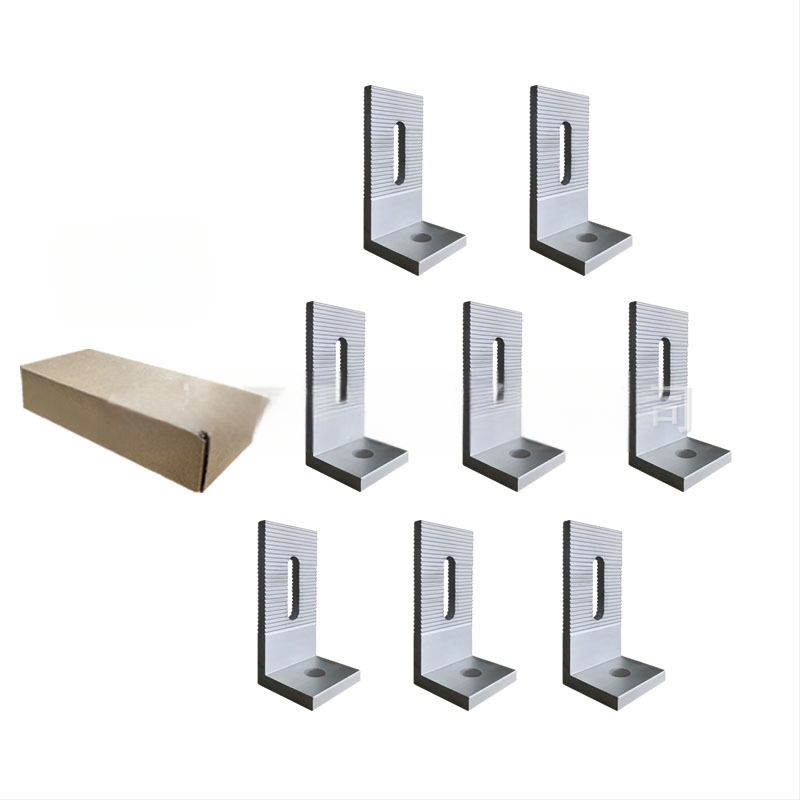 Hliníkový L-tvarovaný montážny držiak na solárne panely s nastaviteľným sklonom, materiál: hliníková zliatina, technológia spracovania: extrúzia, značka ECO-TECH, model 01