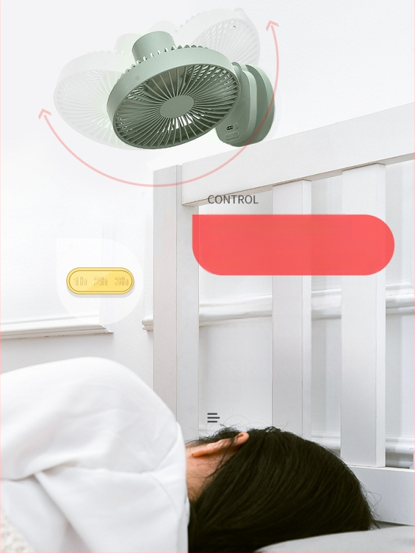 TYD-A5 stolný ventilátor, 3 lopatky, USB 5V, oscilujúci, časovač 2-8 h, hluk ≤40 dB