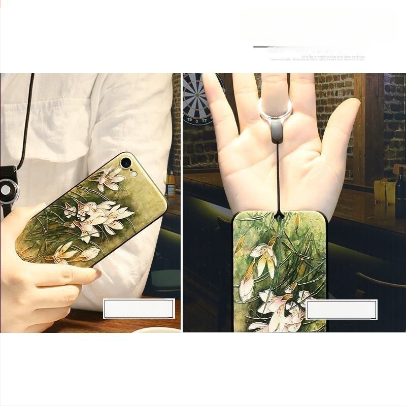 Prívesok na telefón s náhrdelníkom a krúžkom na krk, prispôsobiteľný kľúčenok, plast, razba, kórejský štýl, ochrana proti radiácii