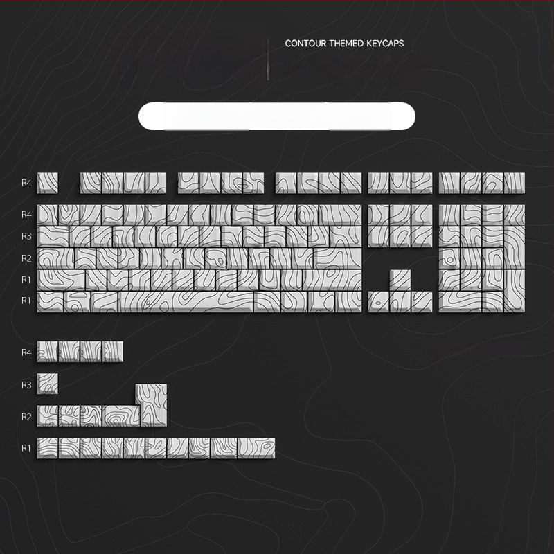 Weikav/Vega Kontúr 3.0 Transparentné PBT Klávesové Krytky, Bočné Gravírovanie, Pôvodná Výška, Kompatibilné s Wooting, DIY Sada Krytiek