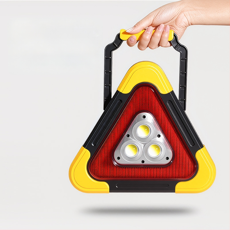 Trojuholníkový výstražný znak pre auto na stojane, reflexné LED svetlo, ABS konštrukcia, 5V napájanie