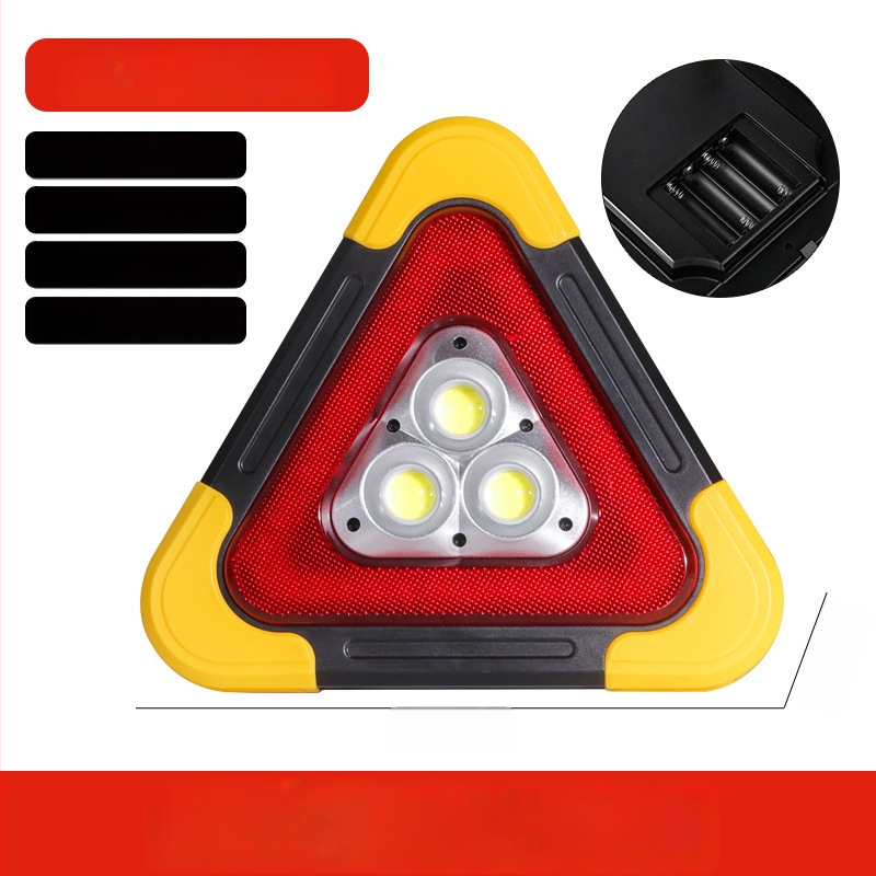Trojuholníkový výstražný znak pre auto na stojane, reflexné LED svetlo, ABS konštrukcia, 5V napájanie