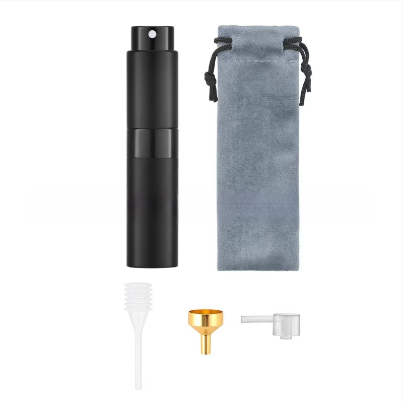 AOTO sada tri sekcií otočných fliaš na parfum s rozprašovačom, hliníkové telo s elektroplating povrchom