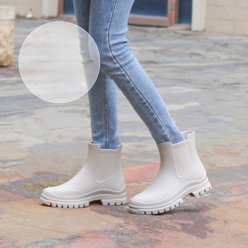 Zhe Star moterų lietaus batai, viršus iš TPE, žemas kulnas 1–3 cm, trumpas vamzdelis, tvirtas padas