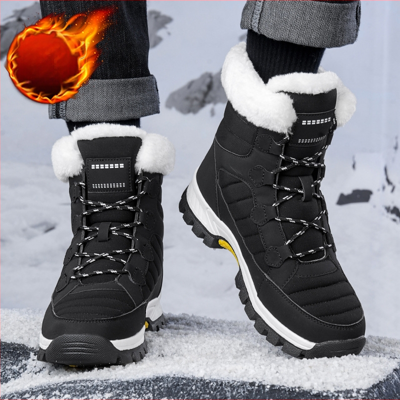 Snehové topánky: vodeodolné, protišmykové, teplé; horný materiál PU + vodeodolný textil; vnútro: umelej plyš; podrážka: guma; podpätok strednej výšky 3-5 cm