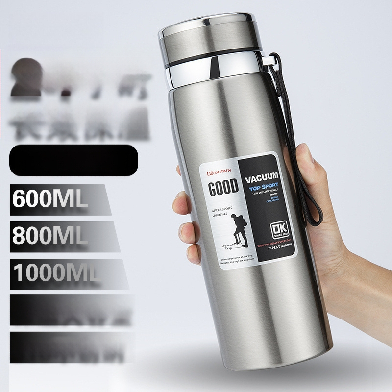 Termos z nehrdzavejúcej ocele, vnútorná nádrž 304, vonkajší plášť 201, športový štýl, prenosný, udržiava teplotu viac než 36 hodín