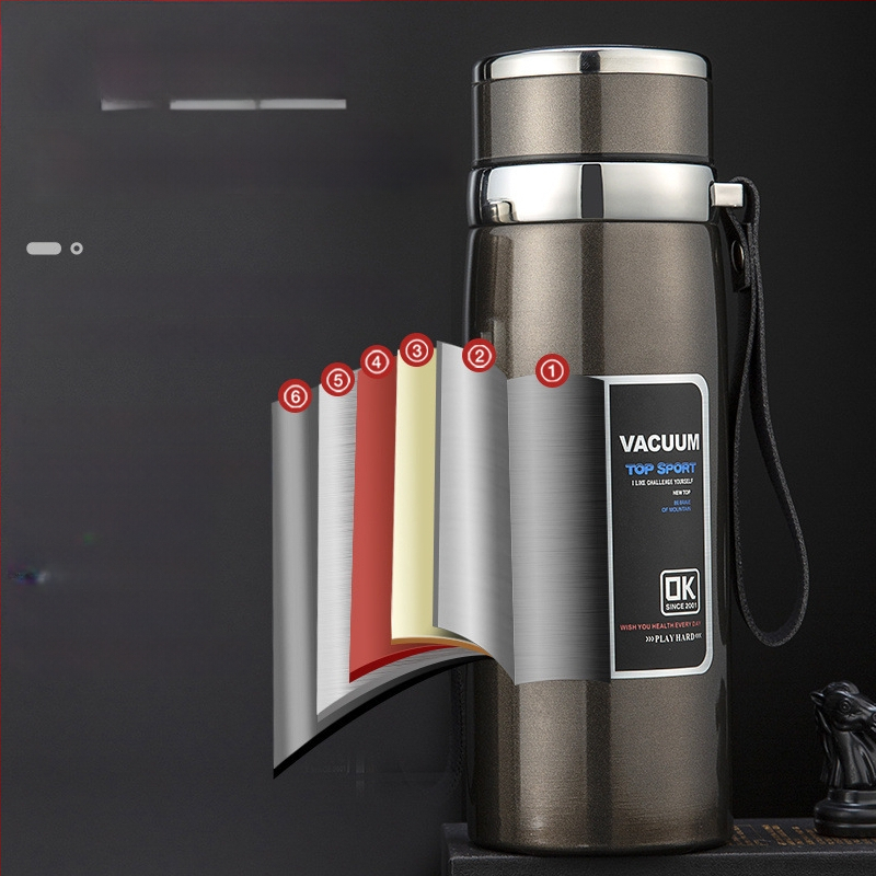 Termos z nehrdzavejúcej ocele, vnútorná nádrž 304, vonkajší plášť 201, športový štýl, prenosný, udržiava teplotu viac než 36 hodín