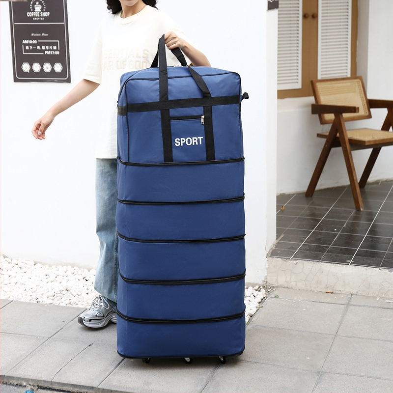 Cestovná taška s univerzálnymi kolieskami, Oxford materiál, vodeodolná a ultra ľahká, rozšíriteľná, zapínanie na zips