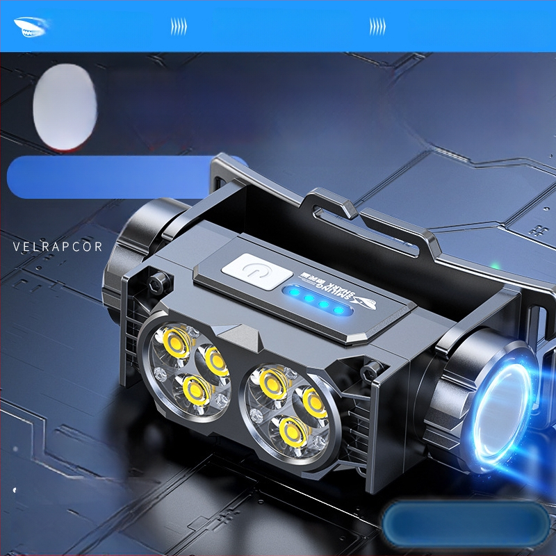 Čelovka s integrovanou veľkou kapacitou Li‑baterie, vodotesná, hmotnosť 97,5 g, elastický pás