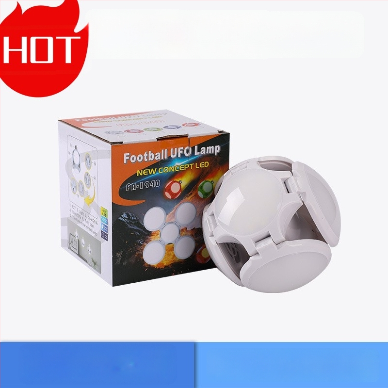 Mini futbalová lampa, skladací dizajn, 28W, 1600 lm, 360° uhol lúča, E27 základňa, IP20
