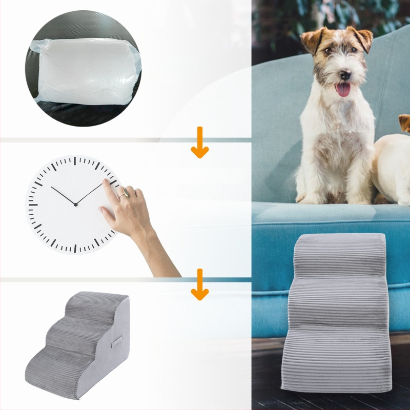 2/3/4‑stupňové schody pre psov z hustej peny, protisklzové a ultra široké, vhodné pre staršie psy a mačky