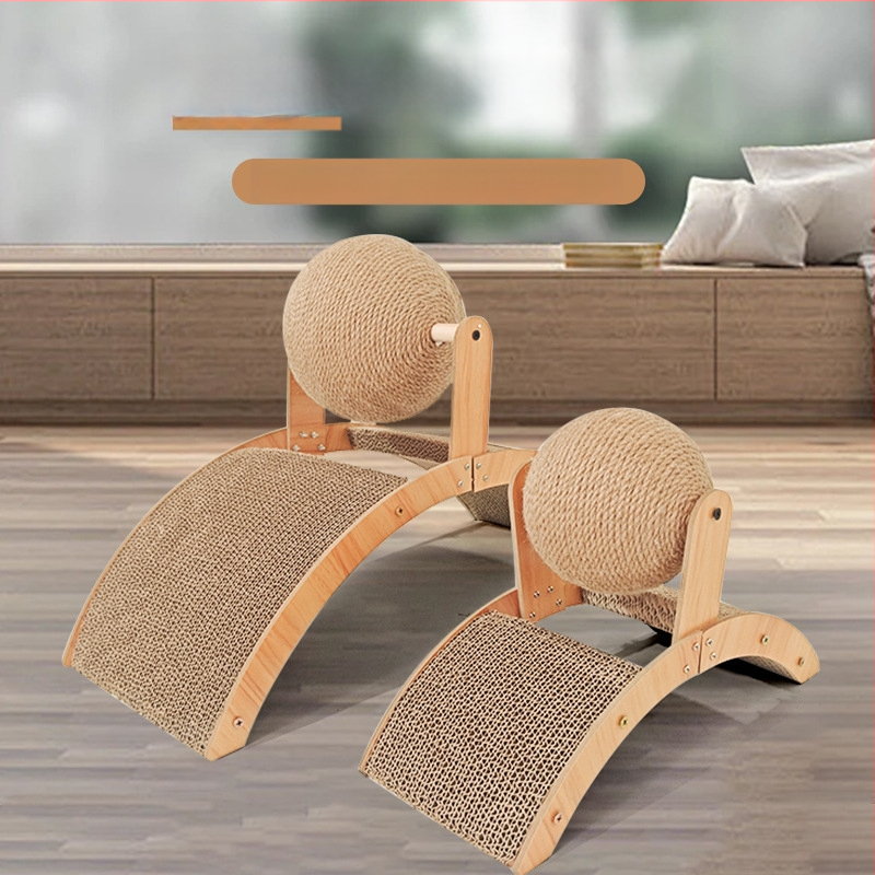 Vertikálna škrabka doska pre mačky s kolotočovým dizajnom a loptičkou na škrabanie, odolná opotrebeniu, bez triesok, materiál: vlnitý papier + hustá doska