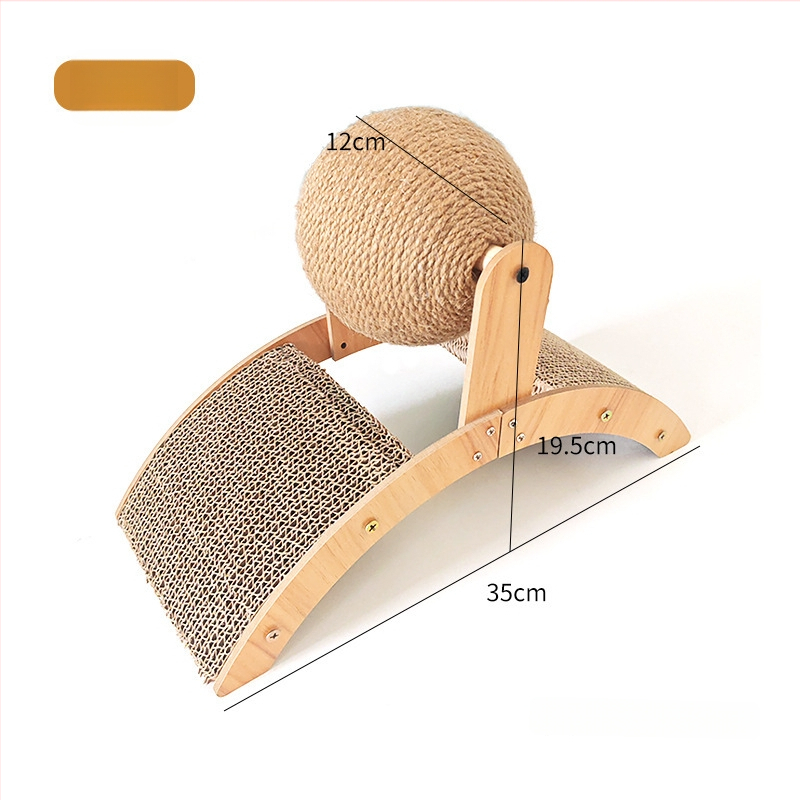 Vertikálna škrabka doska pre mačky s kolotočovým dizajnom a loptičkou na škrabanie, odolná opotrebeniu, bez triesok, materiál: vlnitý papier + hustá doska