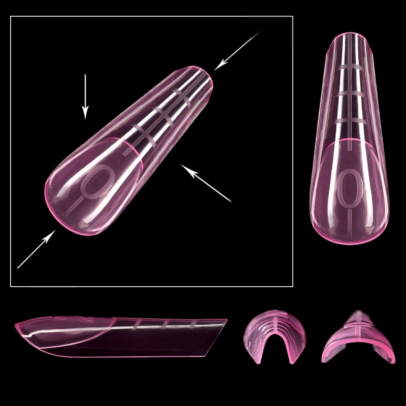 Kryštálový model rozšírenia nechtov, Yusheng Technology, francúzsky dlhý štýl, 120 kusov s meracou čiarou, rýchla LED fototerapia