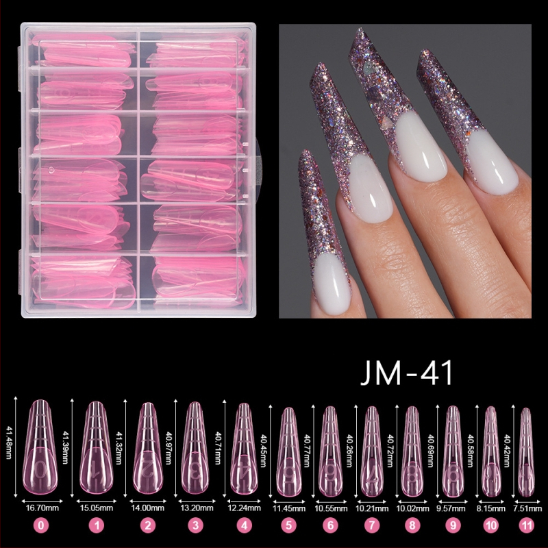 Kryštálový model rozšírenia nechtov, Yusheng Technology, francúzsky dlhý štýl, 120 kusov s meracou čiarou, rýchla LED fototerapia