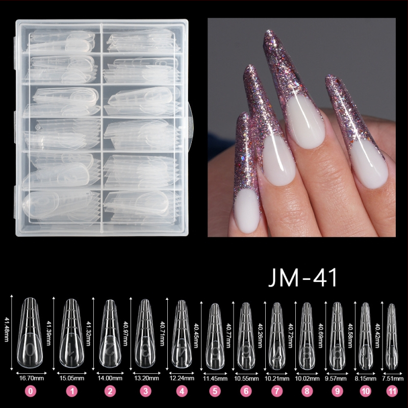 Kryštálový model rozšírenia nechtov, Yusheng Technology, francúzsky dlhý štýl, 120 kusov s meracou čiarou, rýchla LED fototerapia