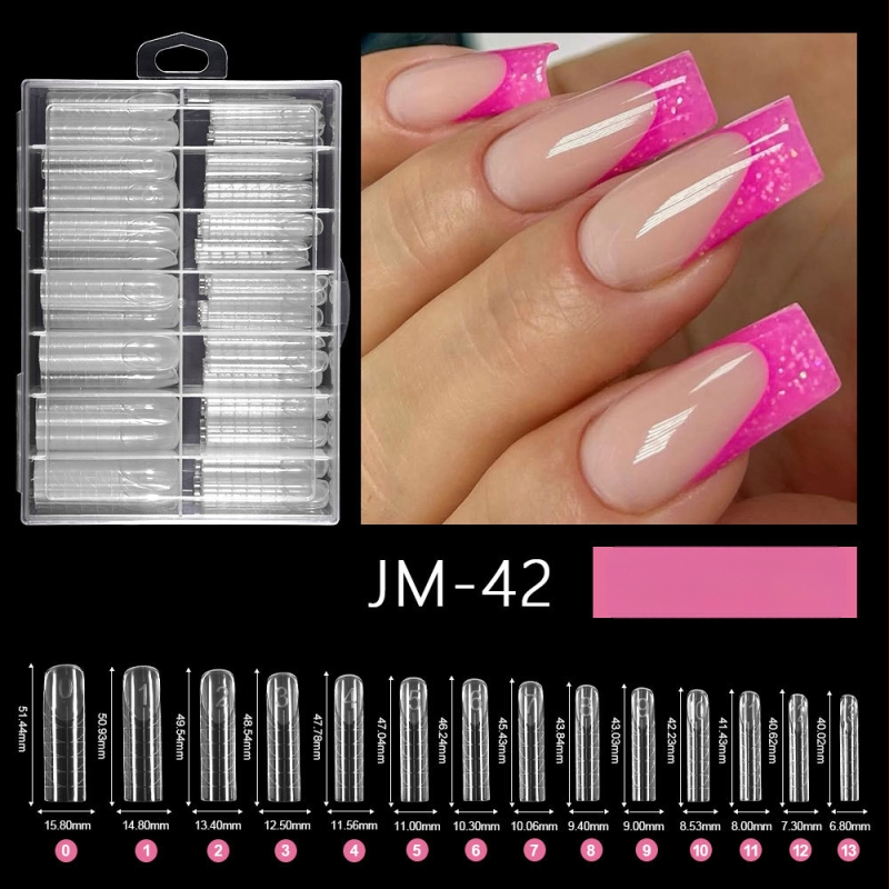 Kryštálový model rozšírenia nechtov, Yusheng Technology, francúzsky dlhý štýl, 120 kusov s meracou čiarou, rýchla LED fototerapia