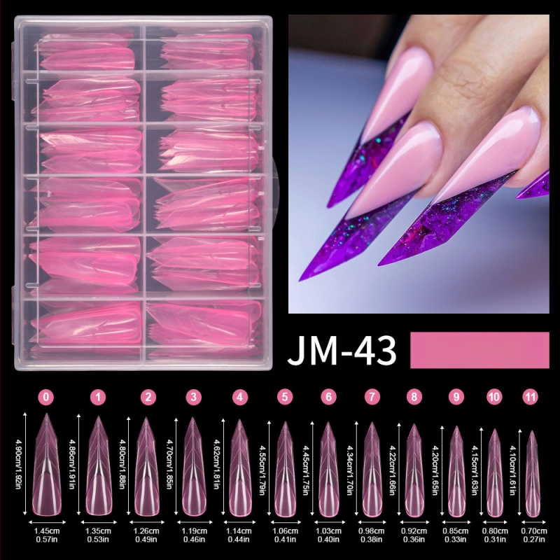 Kryštálový model rozšírenia nechtov, Yusheng Technology, francúzsky dlhý štýl, 120 kusov s meracou čiarou, rýchla LED fototerapia