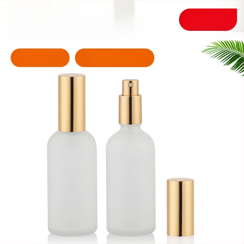 Stikla kosmētikas pudelīte ar matētu virsmu, pilinātājs un smidzinātājs