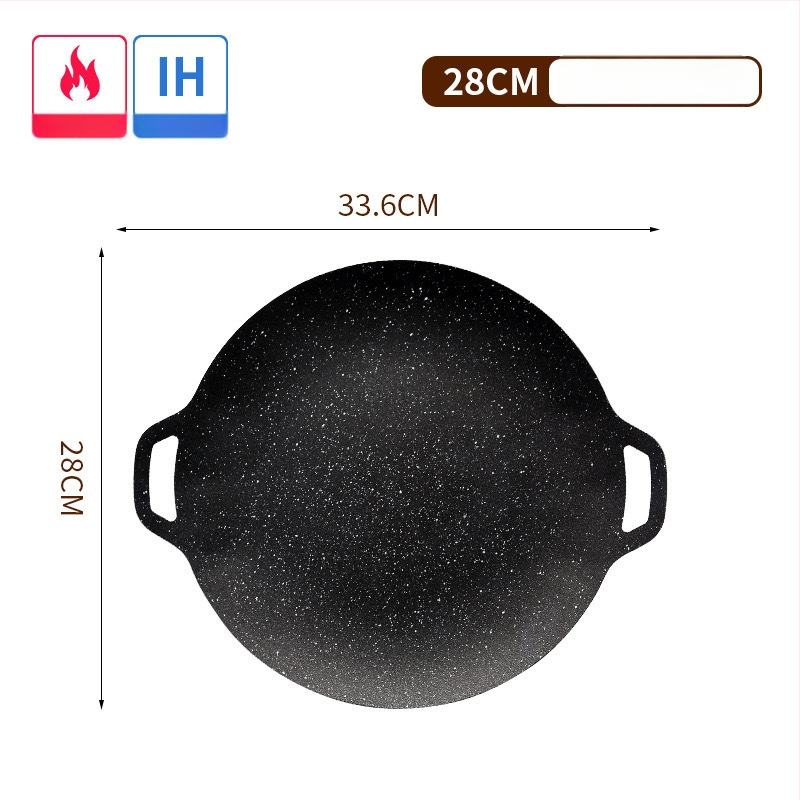 Okrúhla železná grilovacia panvica na plynový sporák – nepriľnavý povrch