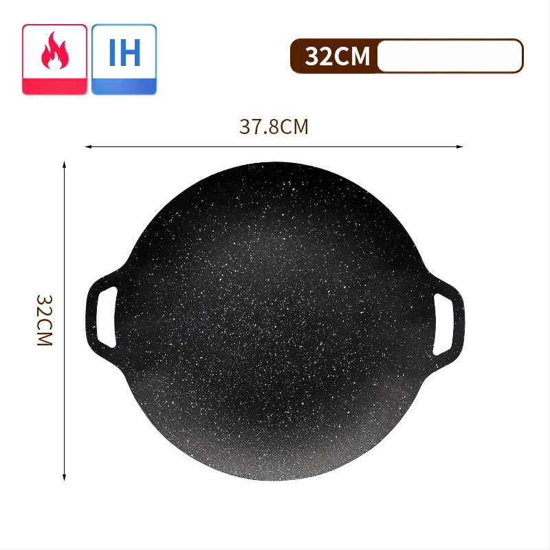 Okrúhla železná grilovacia panvica na plynový sporák – nepriľnavý povrch