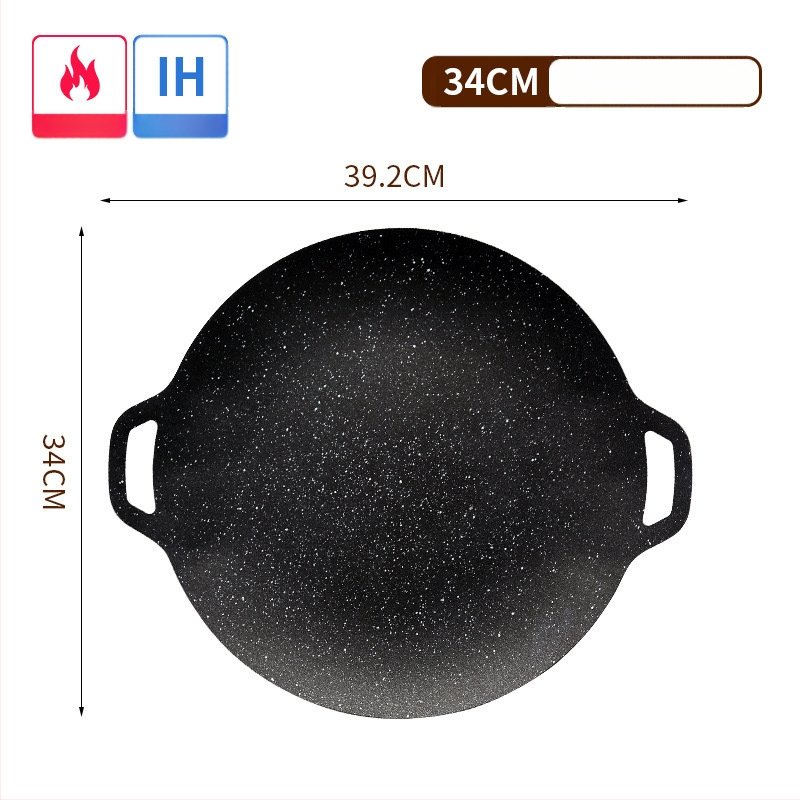 Okrúhla železná grilovacia panvica na plynový sporák – nepriľnavý povrch