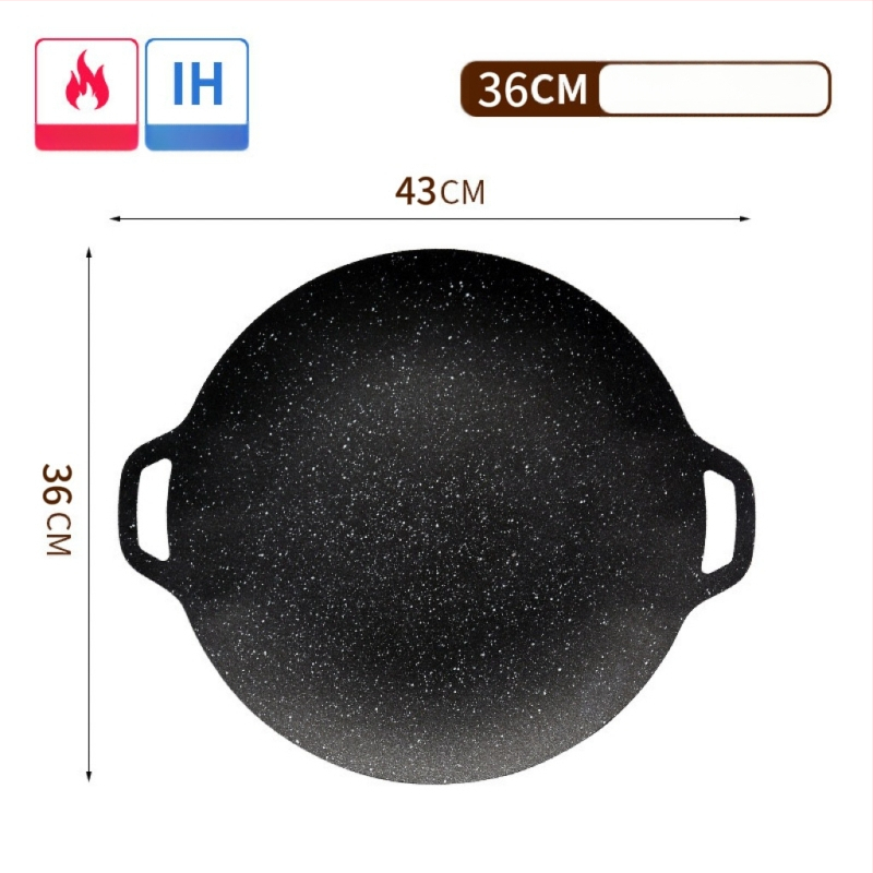 Okrúhla železná grilovacia panvica na plynový sporák – nepriľnavý povrch