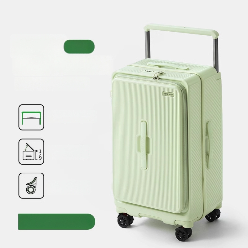 Polykarbonátový kufor s predným otvorením, veľký objem, 3,5 kg, TSA zámok s heslom, kolieska 360°