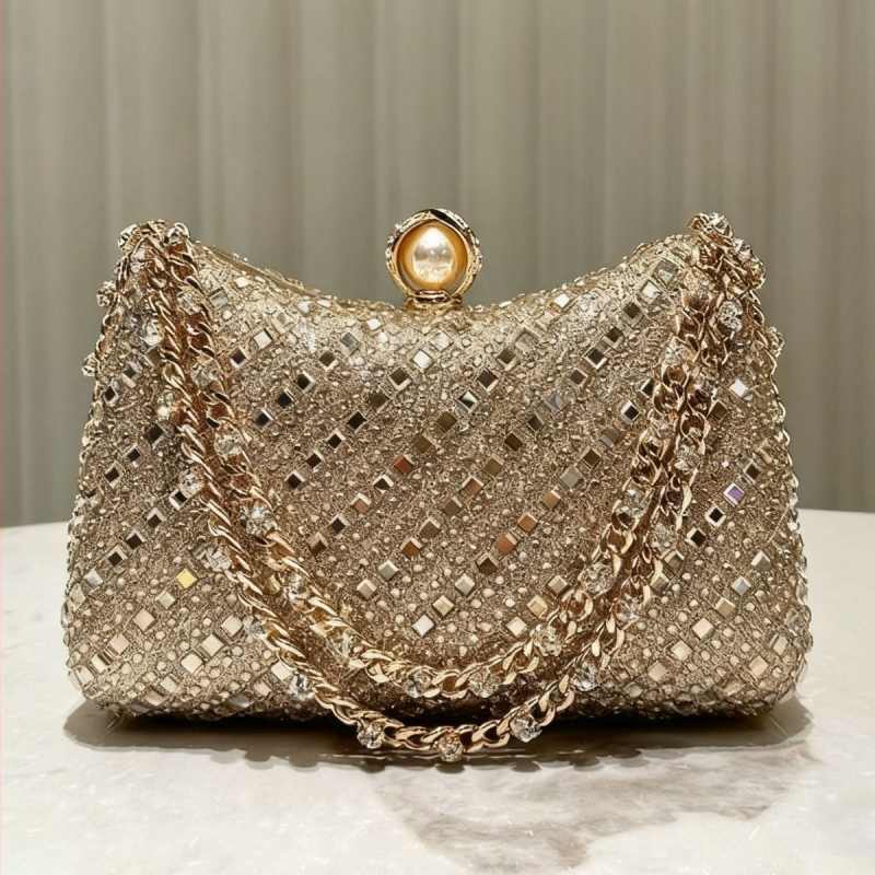 WEIYI malá štvorcová taška z polyesteru, zapínanie zámkom, vnútorné vrecká na telefón a dokumenty, jar 2025