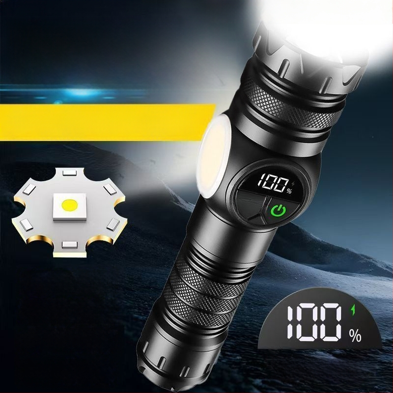 Dobíjateľná LED baterka so zoomom — Jigobird LED čip, ABS puzdro, dlhá výdrž batérie