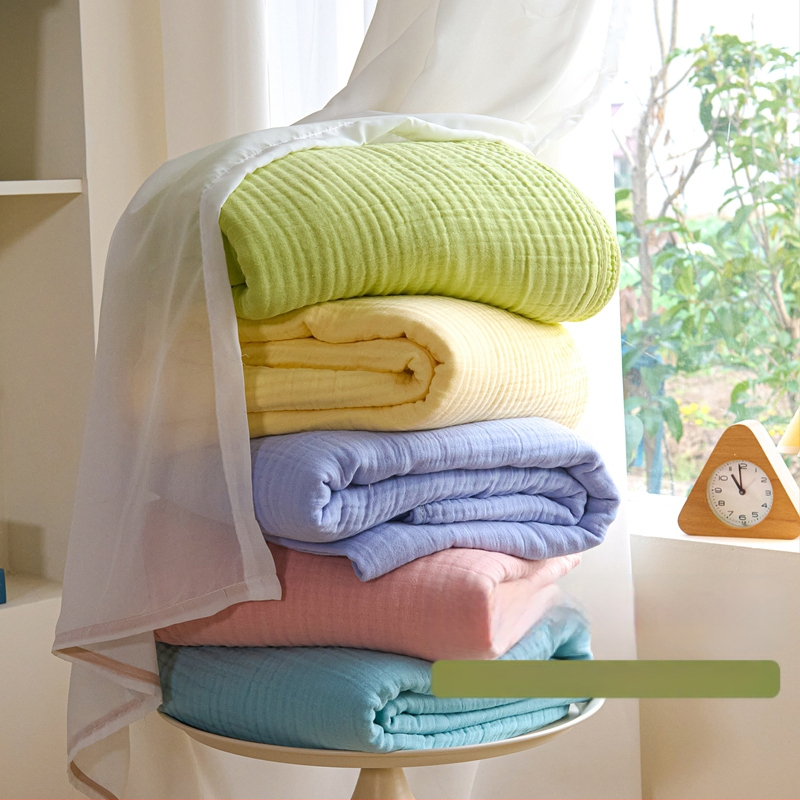 SY-D Šesťvrstvová bubble gauze letná prikrývka, jednoduchý jednobarevný vzor, prikrývka na posteľ