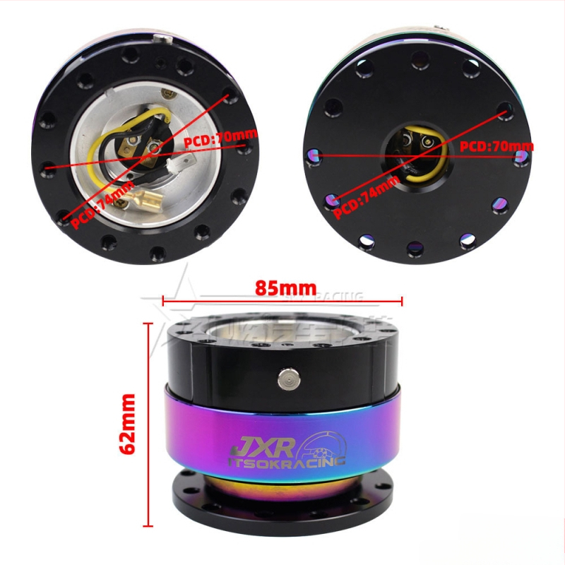 Automobilové rýchle uvoľnenie volantu — závodné volán, zliatina, kovová základná podložka, značka isok, prispôsobenie: Áno