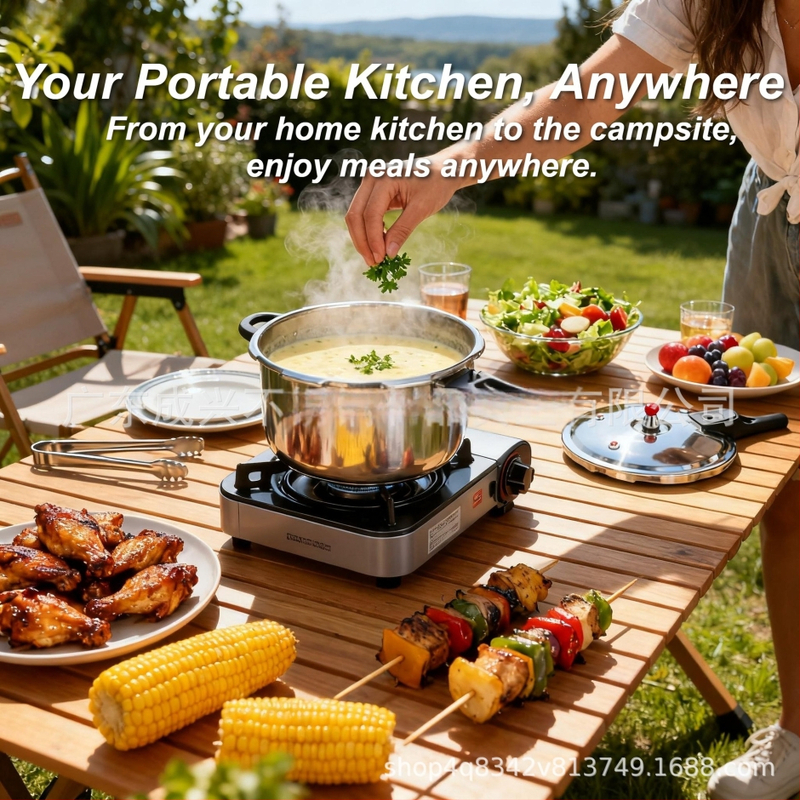 Tlakový hrniec s nepriľnavým povrchom, 201 nerezová oceľ, viacvrstvový spodok, vhodný pre všetky sporáky, hmotnosť 3200 g