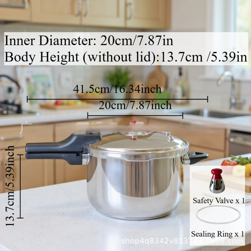 Tlakový hrniec s nepriľnavým povrchom, 201 nerezová oceľ, viacvrstvový spodok, vhodný pre všetky sporáky, hmotnosť 3200 g