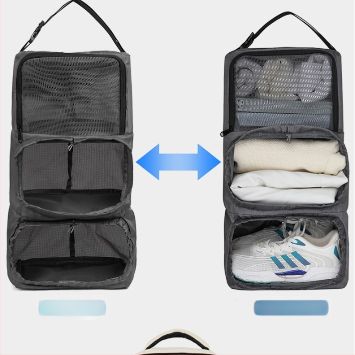 Batoh s rozšíriteľnou kapacitou, nylon, kompatibilný s 15-palcovým notebookom, popruhy s vzduchovým odpružením