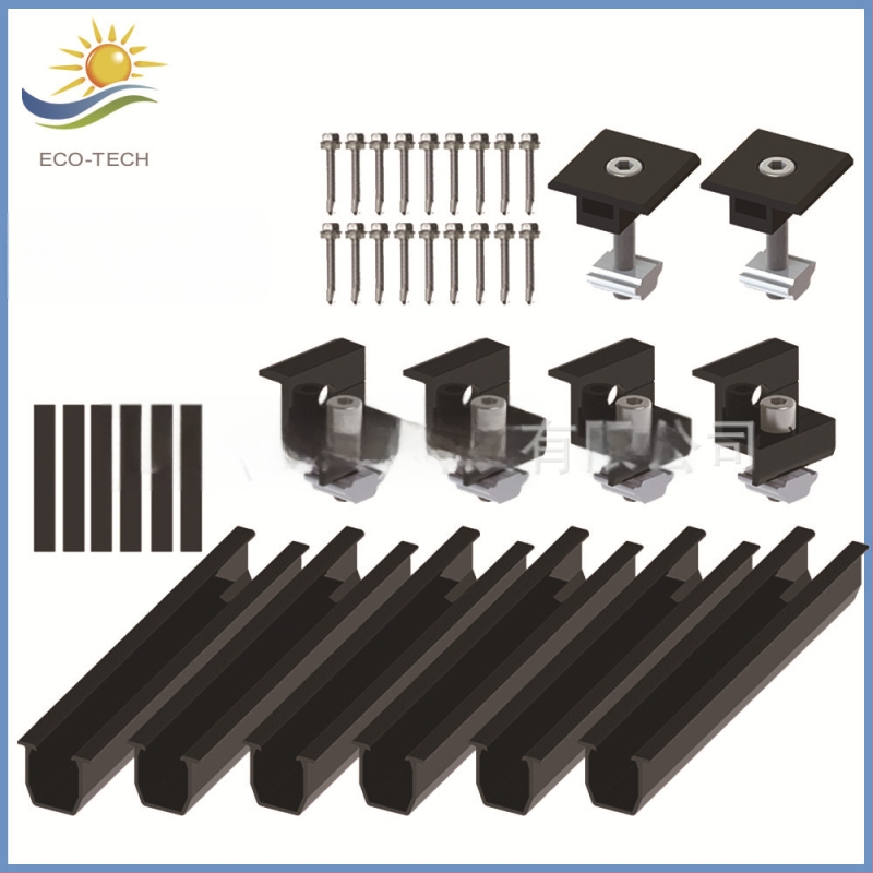 ECO-TECH jumta vadīšanas sliede komplekts - U veida, malas un sānu spiediens, gumijas paliktnis bez atverēm, ekstrūzija griešana, GB/T 6819 2015