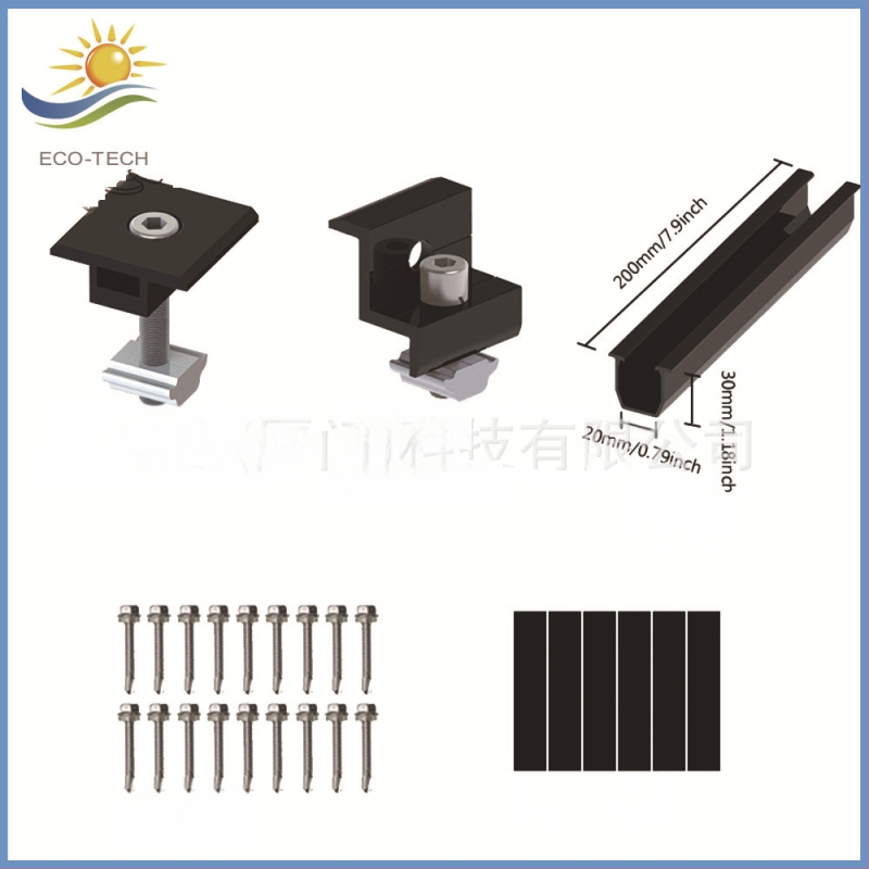 ECO-TECH jumta vadīšanas sliede komplekts - U veida, malas un sānu spiediens, gumijas paliktnis bez atverēm, ekstrūzija griešana, GB/T 6819 2015