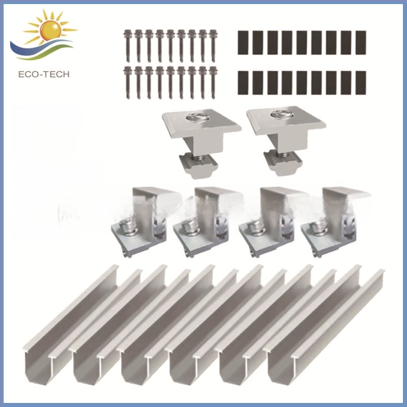 ECO-TECH jumta vadīšanas sliede komplekts - U veida, malas un sānu spiediens, gumijas paliktnis bez atverēm, ekstrūzija griešana, GB/T 6819 2015